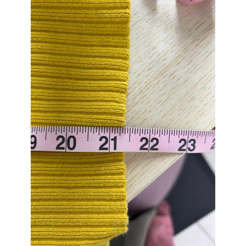 John Paul Richard Cardigan Women M Yellow Large Button Collared Ribbed Mod Retro - Picture 7 of 12